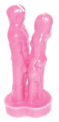 7" Pink Face to Face Lover candle