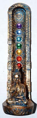 9 1/2" Buddha 7 Chakra burner - Click Image to Close