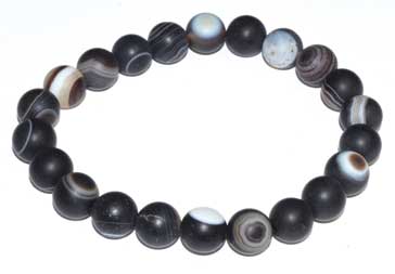 8mm Agate, Banded bracelet - Click Image to Close