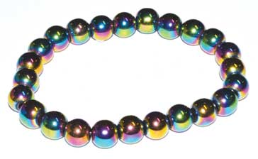 8mm Hematite, Rainbow - Click Image to Close