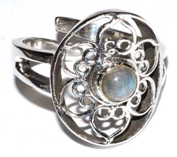 lotus labradorite adjustable ring - Click Image to Close