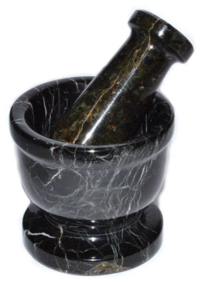 2 1/2" Black mortar and pestle set - Click Image to Close