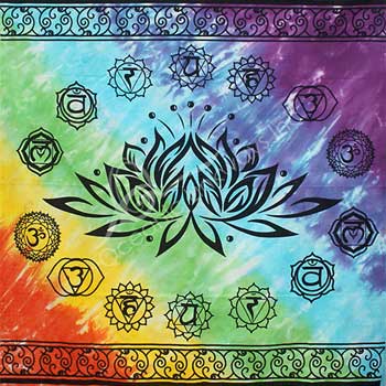 36" x 36" Chakra Lotus altar cloth - Click Image to Close